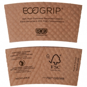 90% Post-Consumer Recycled Content EcoGrip® Hot Cup Sleeve